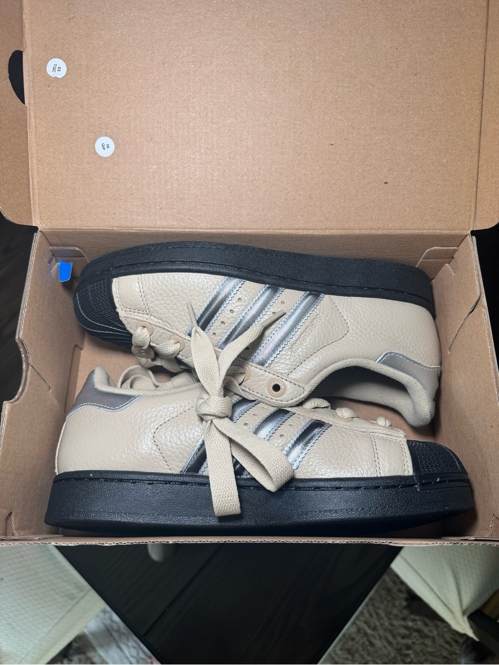 Adidas Superstar 2 Cream Chrome Black Size 7 - Picture 2 of 9
